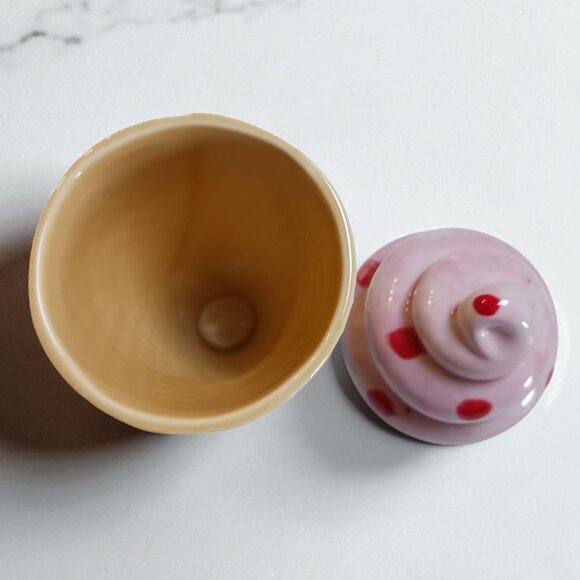 Vintage Japanese Ceramic Ice Cream Cone Trinket Dish – Mid-Century Kitsch - Picture 5 of 9